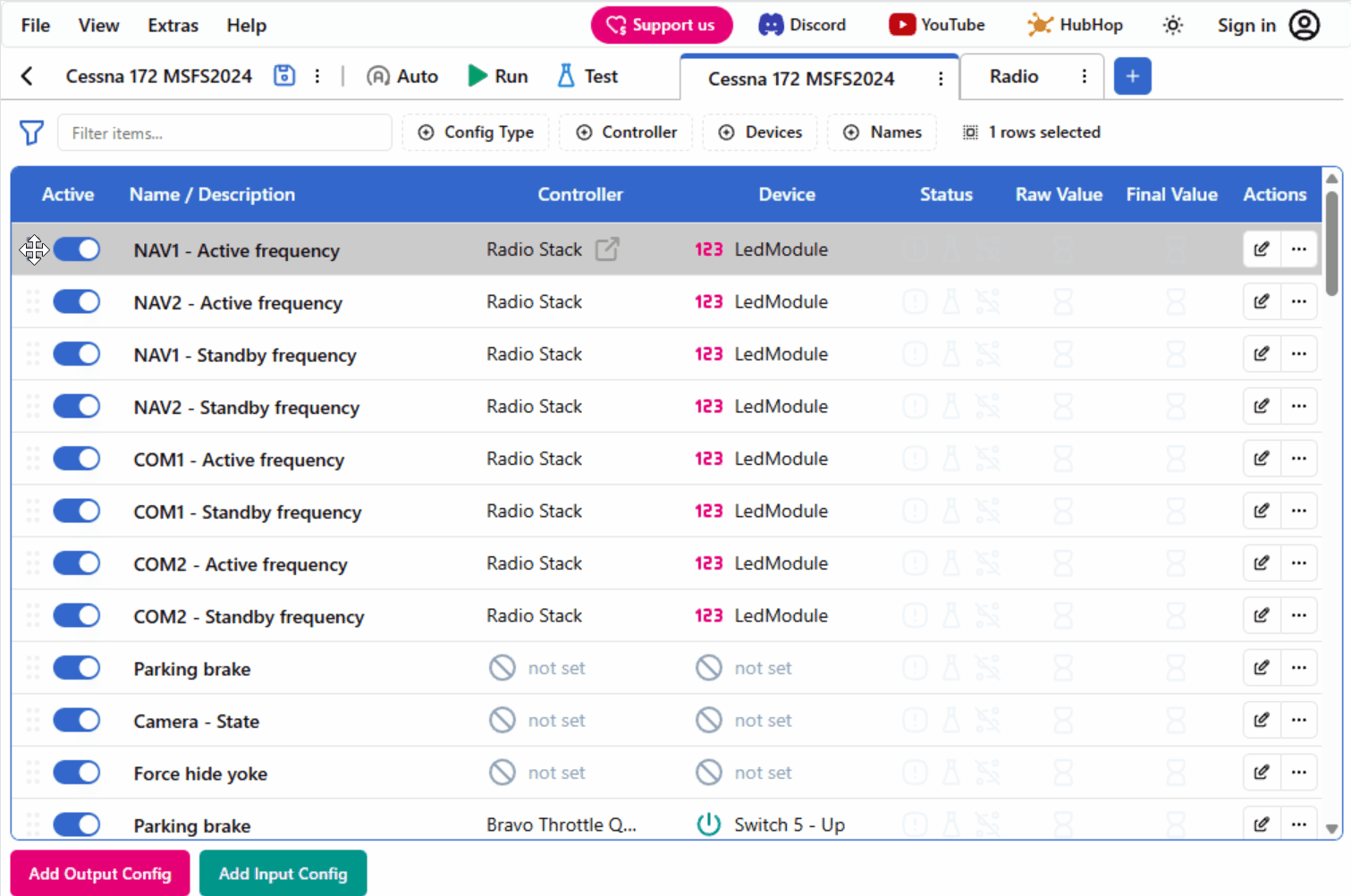 Animated screenshot showing multiple rows selected, dragged, then dropped onto a second profile tab.